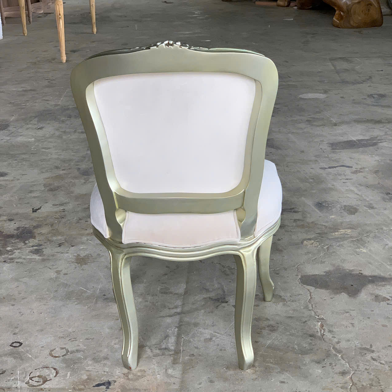 GHẾ ĂN CỔ ĐIỂN LOUIS 15 SƠN MÀU BẠC